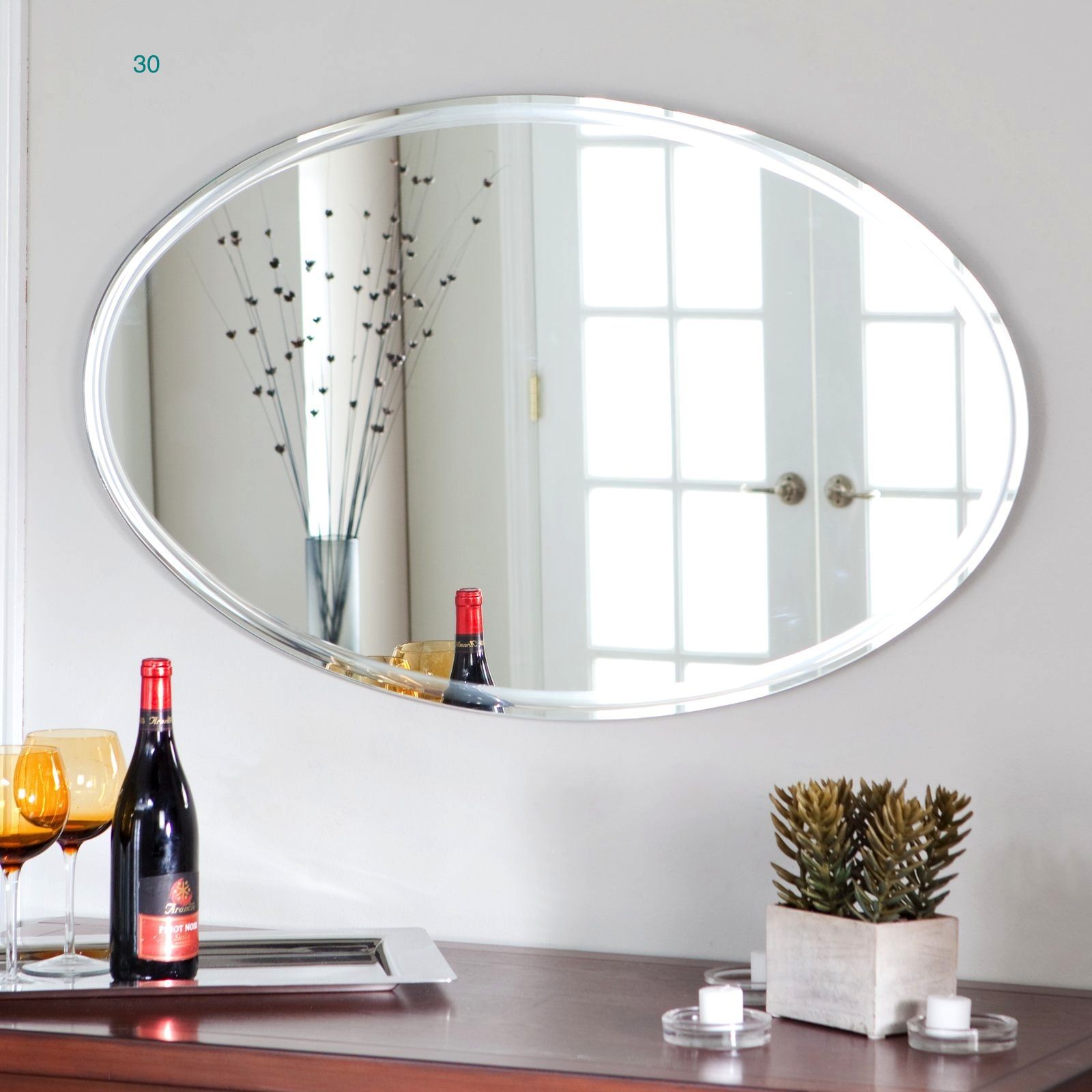 Mirrors: Awesome Wall Mirror No Frame Frameless Mirror Decorating In No Frame Wall Mirrors (Photo 13 of 20)