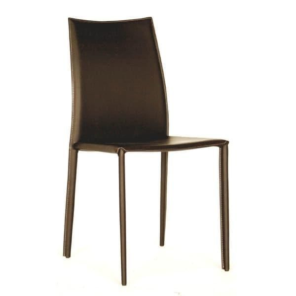Modern Brown Faux Leather Dining Chair 2 Piece Setbaxton For Newest Leather Dining Chairs (View 2 of 20)