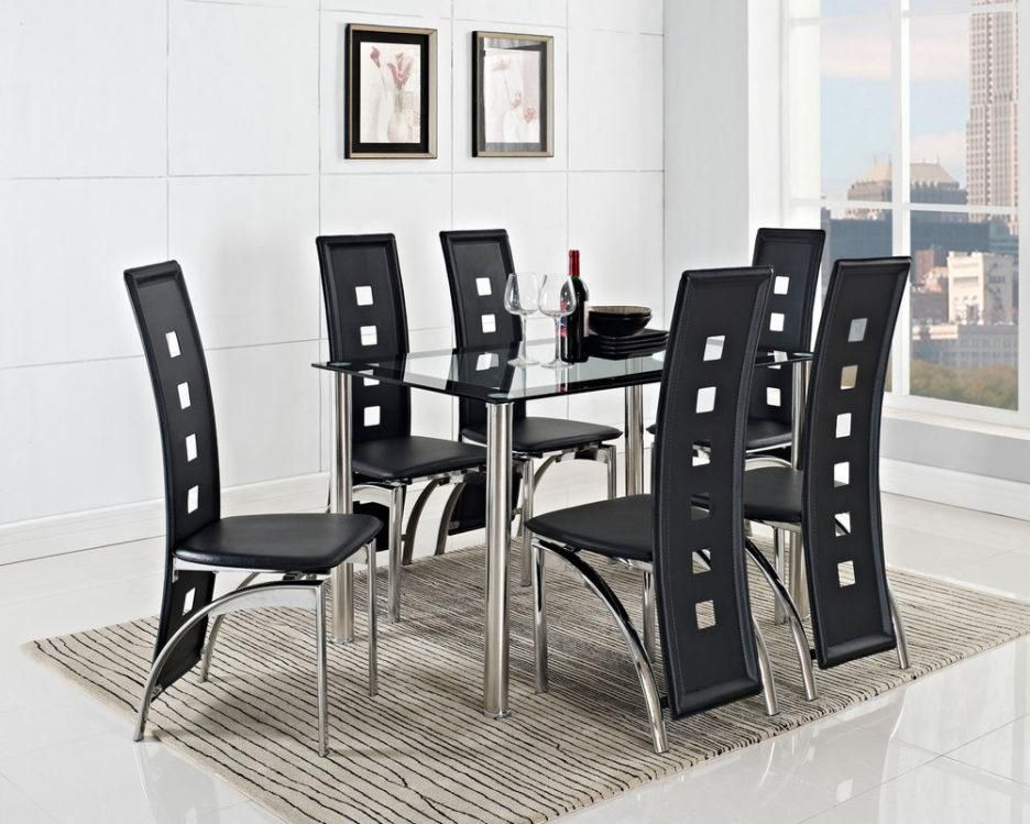 The Best Black Glass Extending Dining Tables 6 Chairs