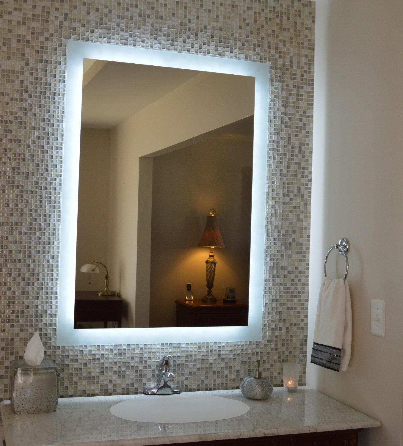 Modern Vanity Mirror Bathroom Bathroom Makeup Vanity Table With Pertaining To Lighted Vanity Mirrors For Bathroom (View 17 of 20)