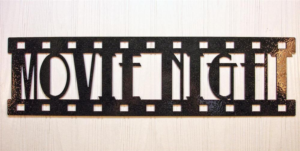 Movie Night, New Metal Wall Art, Home Theater Decor, Contemporary Throughout Movie Themed Wall Art (Photo 20 of 20)