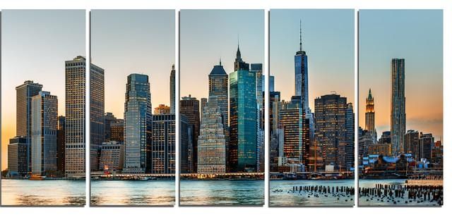 New York City Skyline" Photography Glossy Metal Wall Art Within Metal Wall Art New York City Skyline (View 20 of 20)