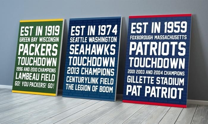 Nfl Typography Canvas Wall Art | Groupon Goods Regarding Typography Canvas Wall Art (Photo 16 of 20)