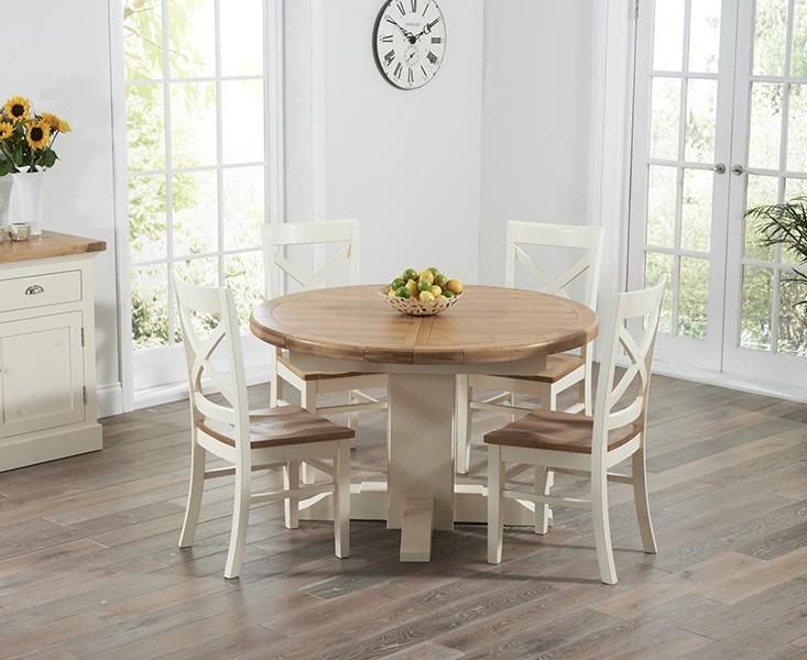 Oak & Cream Dining Tables & Chair Sets | Oak Furniture Superstore Pertaining To 2018 Cream And Oak Dining Tables (View 5 of 20)