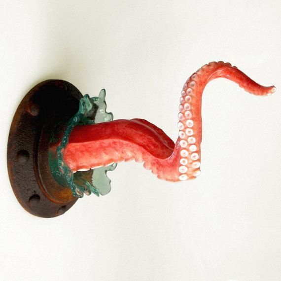 Octopus Tentacle Sculpture Unusal Gift Nautical Art Object Intended For Octopus Tentacle Wall Art (View 20 of 20)