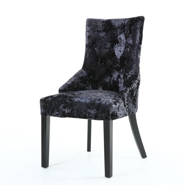 Of Chester Crushed Velvet Black Chair Dining Chairs Intended For Newest Chester Dining Chairs (View 3 of 20)