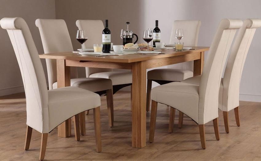 Perfect Decoration Oak Dining Table And Chairs Bright Inspiration Within Most Popular Oak Dining Tables And Leather Chairs (View 16 of 20)