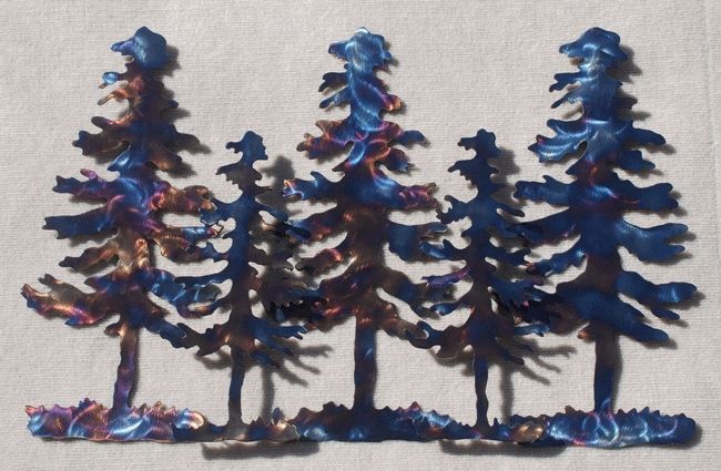 Pine Trees – Five Layered Metal Wall Art [Pt 5] – $250.00 Pertaining To Metal Pine Tree Wall Art (Photo 15 of 20)