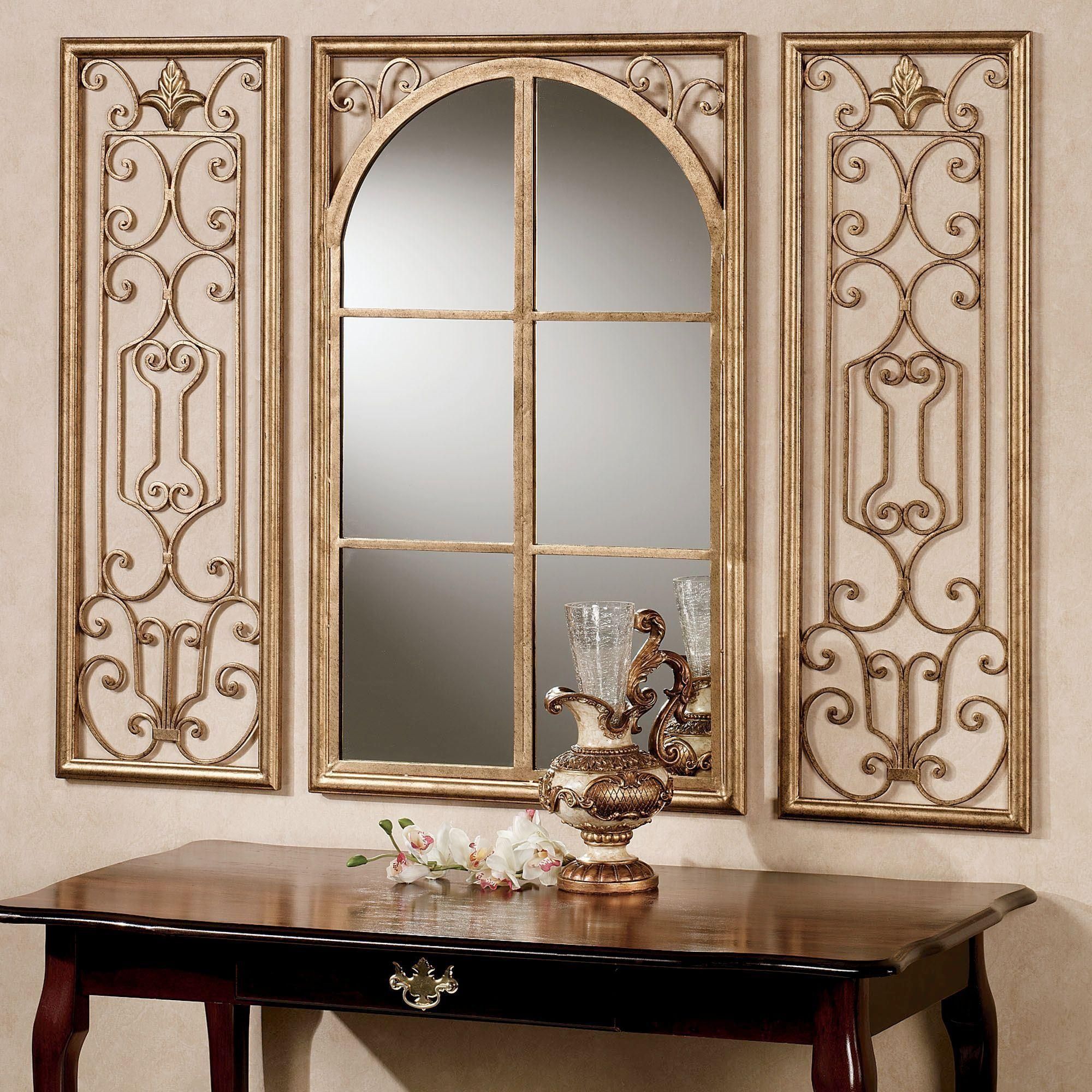 Provence Antique Gold Finish Wall Mirror Set Within Mirrors Decoration On The Wall (Photo 14 of 20)