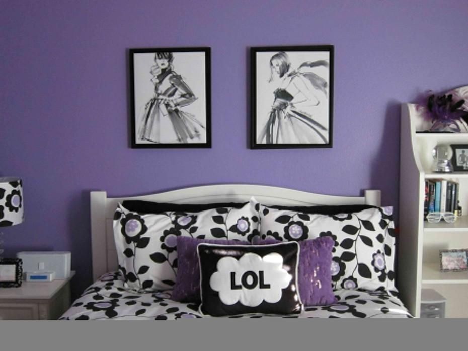 Purple Wall Bedroom With Black Decor – Decor Crave With Purple Wall Art For Bedroom (View 7 of 20)