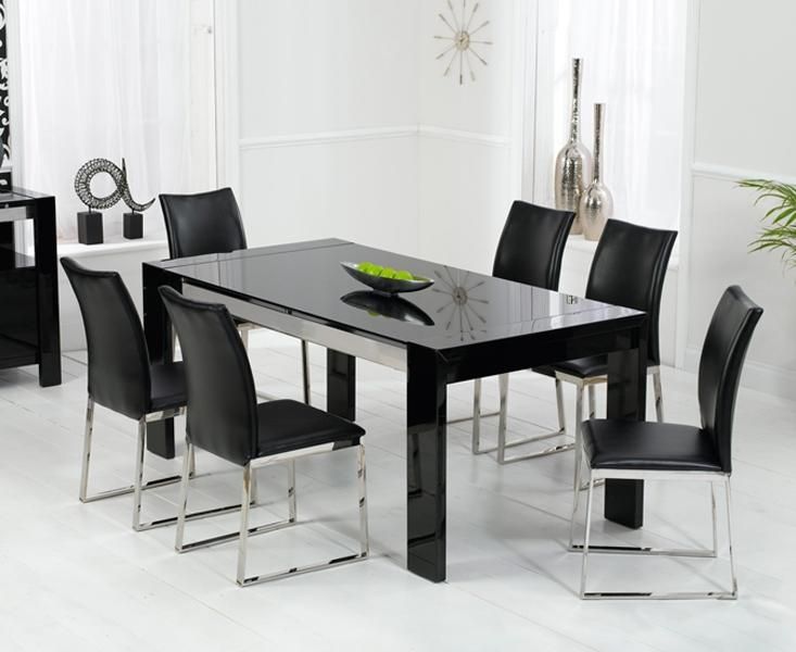 Recently Scala Black Gloss Dining Table 180Cm & 6 Scala Black In Most Recent Black Gloss Dining Sets (View 1 of 20)