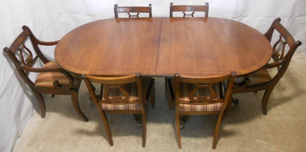 Regency Style Mahogany Extending Dining Table And Matching Chairs Inside Current Mahogany Extending Dining Tables And Chairs (View 4 of 20)