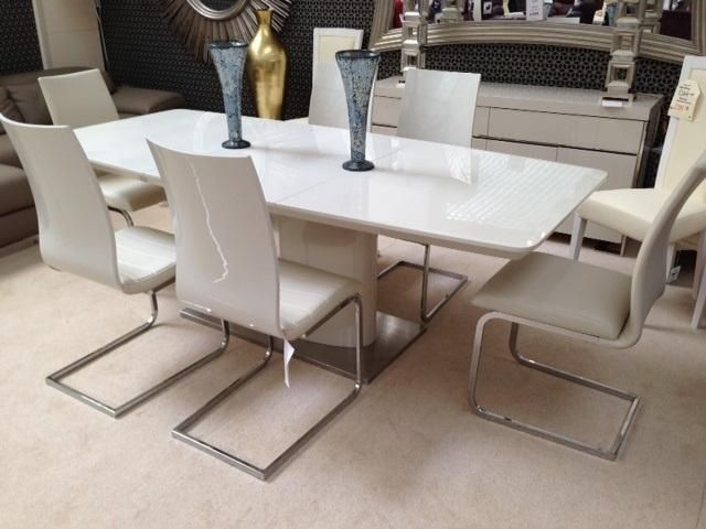 Featured Photo of Cream Gloss Dining Tables and Chairs