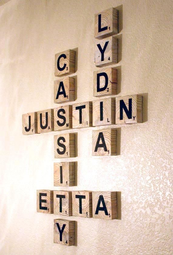 Remodelaholic | Scrabble Living Large: Family Names Art Project Intended For Scrabble Names Wall Art (View 7 of 20)