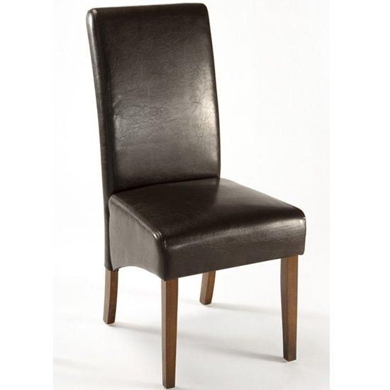 Reno Dark Brown Faux Leather Dining Chair Ren03 15400 For Brown Leather Dining Chairs (View 8 of 20)
