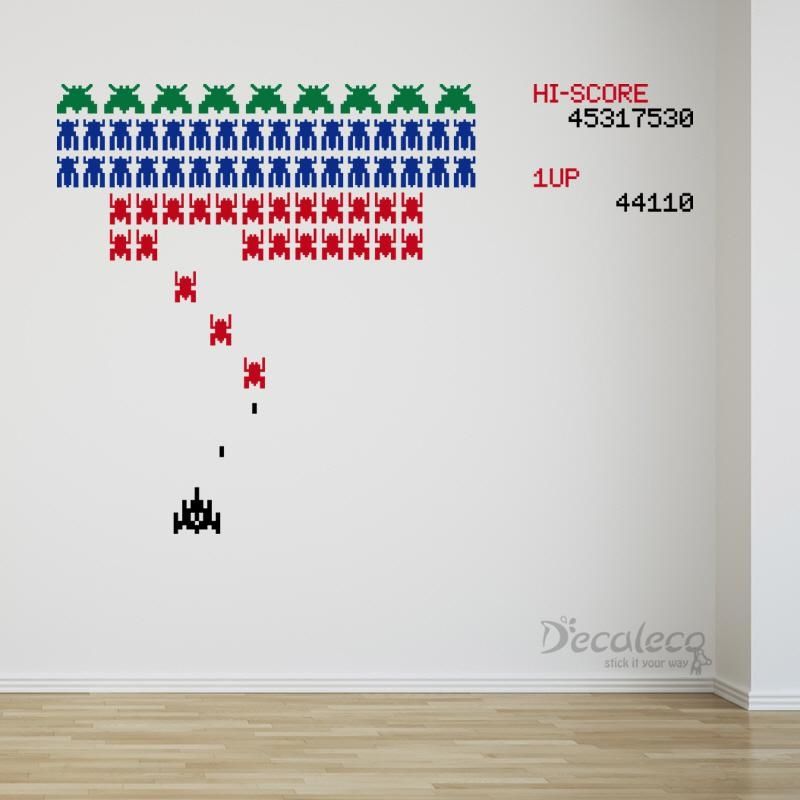 Retro Galaga Like Arcade Game With Space Invaders | Throughout Arcade Wall Art (Photo 19 of 20)