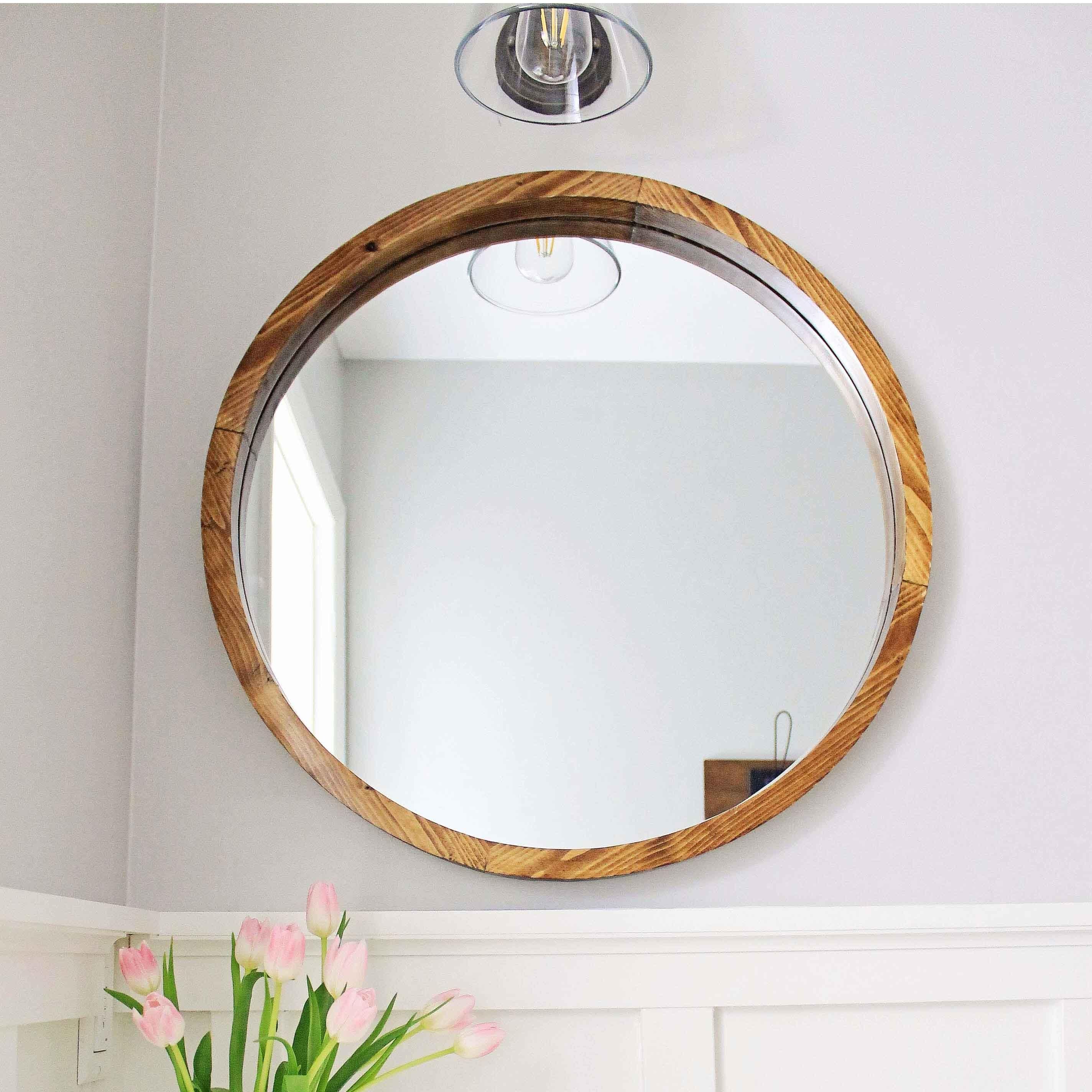Round Wood Mirror Diy – Angela Marie Made Throughout Round Wood Framed Mirrors (Photo 1 of 20)