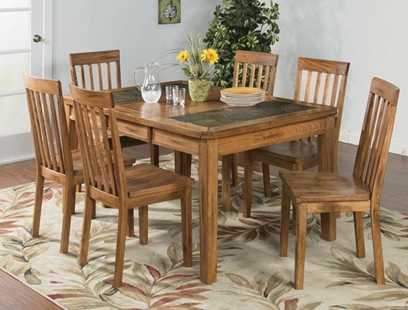 Rustic Oak Dining Table Set, Oak Table And Oak Dining Table Pertaining To Most Popular Oak Dining Tables With 6 Chairs (View 15 of 20)
