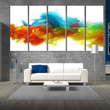 Shop Extra Large Abstract Canvas Art On Wanelo Inside Colorful Abstract Wall Art (Photo 1 of 20)