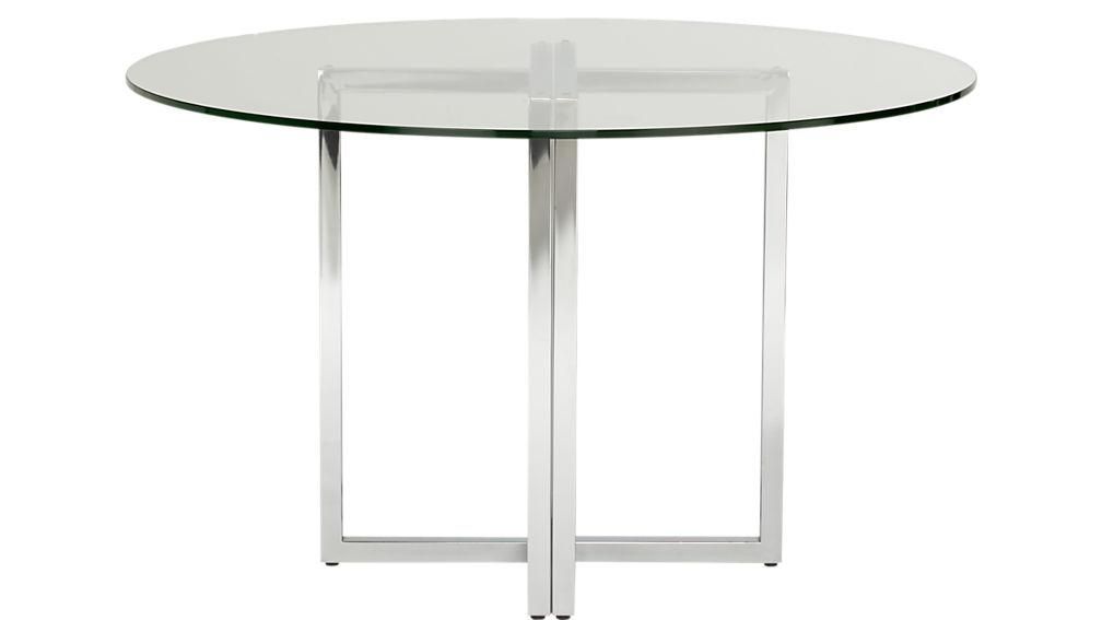 Silverado Chrome 47" Round Dining Table | Cb2 In Best And Newest Chrome Glass Dining Tables (View 20 of 20)