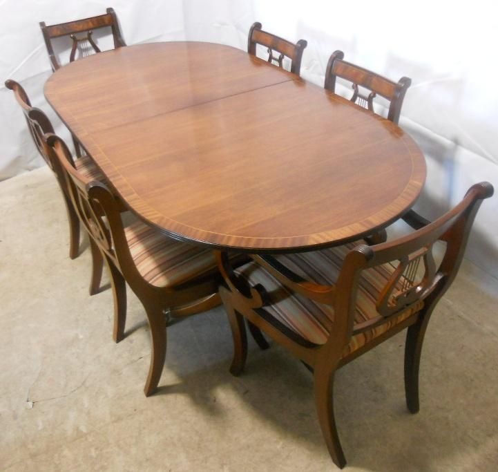 Sold – Regency Style Mahogany Extending Dining Table And Matching Throughout Newest Mahogany Extending Dining Tables And Chairs (View 1 of 20)