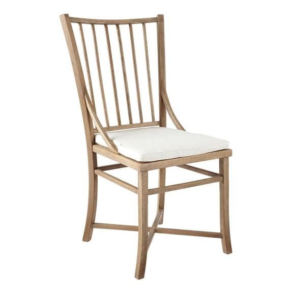 Spindle Back Weathered Oak Dining Chair & Pad – Oka Pertaining To Recent Oak Dining Chairs (View 15 of 20)