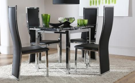 Square Dining Tables For 4 Glacier Square 4 Post Dining Table With Pertaining To Recent Square Black Glass Dining Tables (Photo 1 of 20)