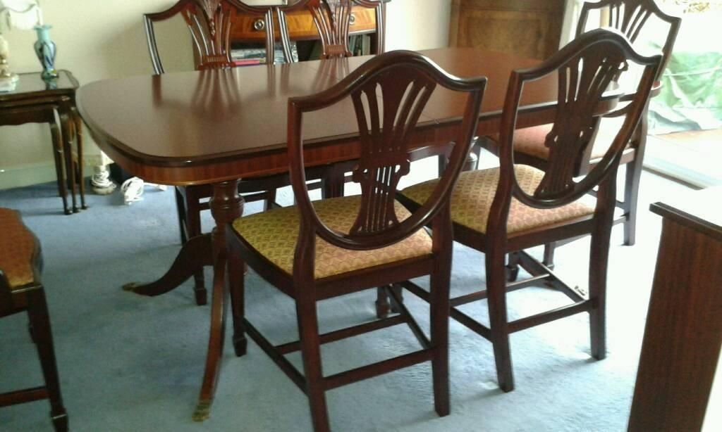 Stag Sheridan Mahogany Extending Dining Table With 6 Chairs | In In Most Current Mahogany Extending Dining Tables And Chairs (View 3 of 20)