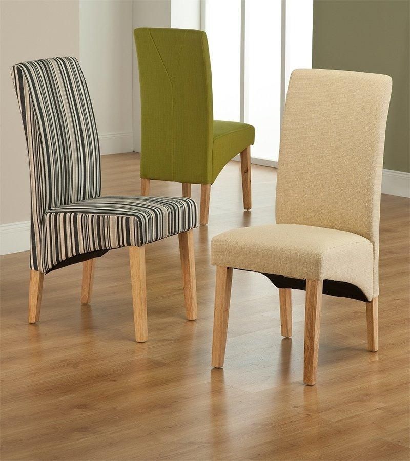 Striped Fabric Dining Chair Inside Current Fabric Dining Chairs (Photo 11 of 20)
