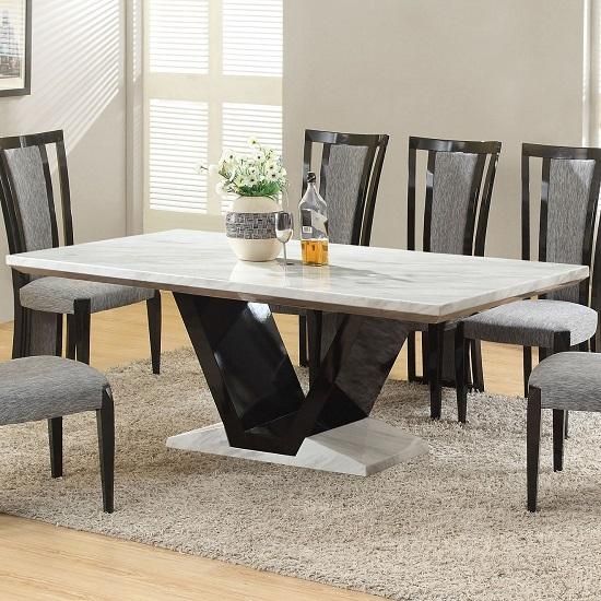 Stylish Decoration Black Marble Dining Table Homey Idea Black Within Most Recently Released Marble Effect Dining Tables And Chairs (View 4 of 20)