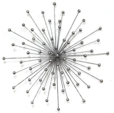 Sunburst Wall Decor – Midcentury – Metal Wall Art  Stratton Intended For Silver Starburst Wall Art (View 1 of 20)