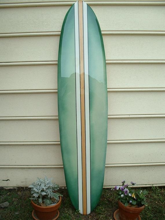 Surfboard Wall Artbeach Decor Faded Green Hawaiian Surfboard Throughout Surf Board Wall Art (View 1 of 20)