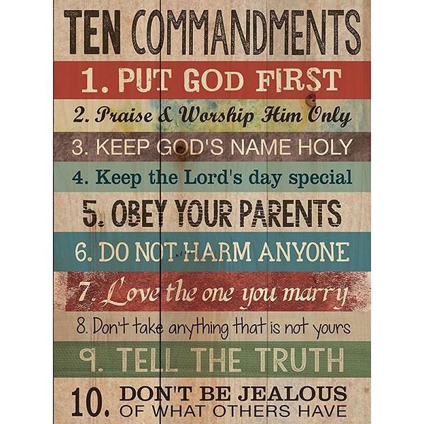 Ten Commandments For Today Wall Plaque At What On Earth | Cq8872 Intended For 10 Commandments Wall Art (View 7 of 20)