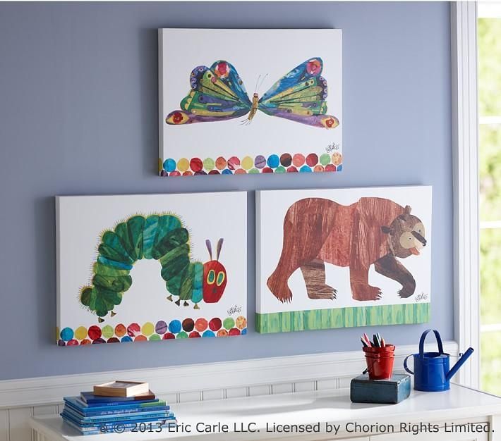 The Very Hungry Caterpillar™ And Brown Bear Artwork | Pottery Barn Throughout Eric Carle Wall Art (Photo 20 of 20)