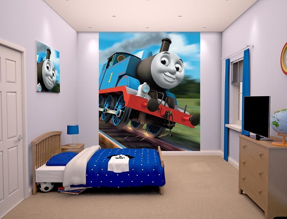 Thomas The Tank Engine Bedroom Wallpaper Mural 8Ft X 6, 6 Inside Thomas The Tank Wall Art (View 16 of 20)