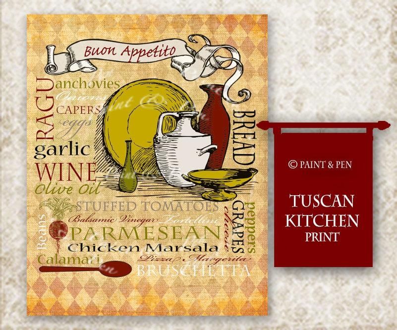 Tuscan Kitchen Decor Tuscan Wall Art Italian Kitchen Sign With Vintage Italian Wall Art (View 2 of 20)