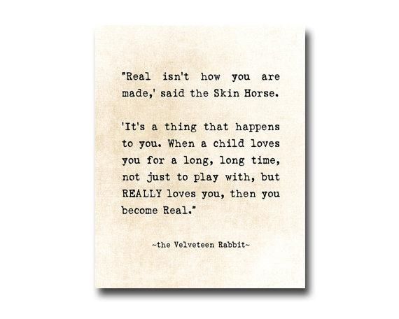 Velveteen Rabbit Quote Margery Williams Literary Print With Velveteen Rabbit Wall Art (View 18 of 20)