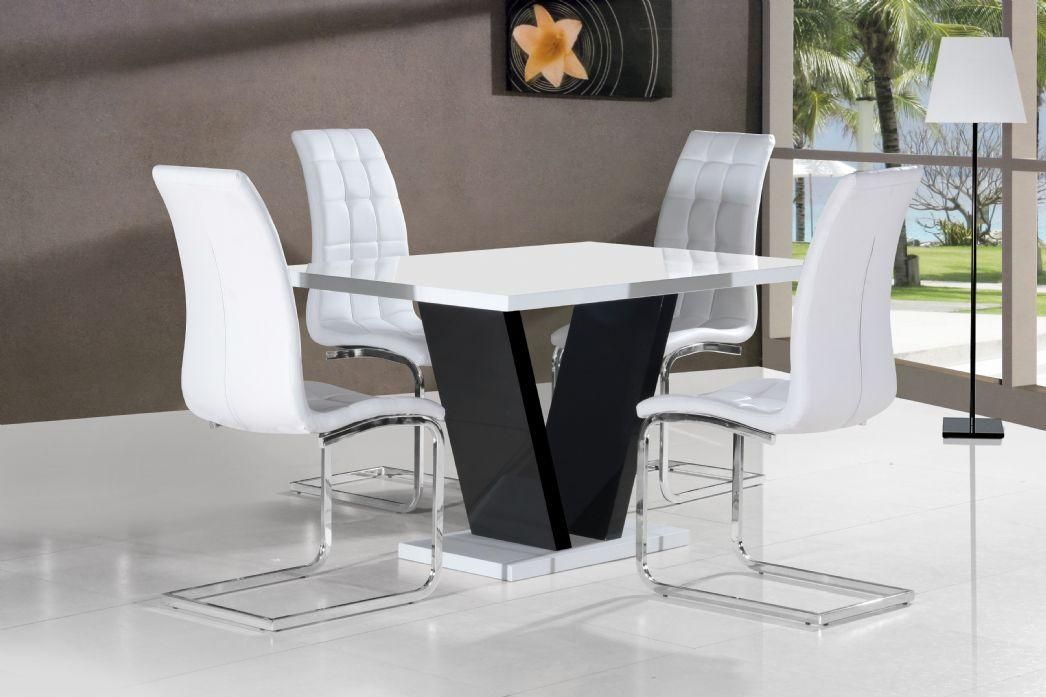 Vico White Black Gloss Contemporary Designer 120Cm Dining Table With Best And Newest Black High Gloss Dining Tables (View 8 of 20)
