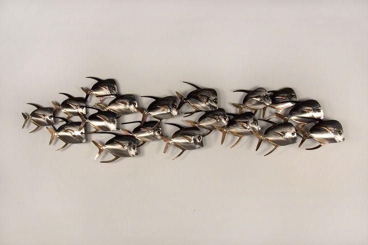 Wall Art Design Ideas: Stainless School Of Fish Wall Art Steel Inside Metal School Of Fish Wall Art (Photo 5 of 20)