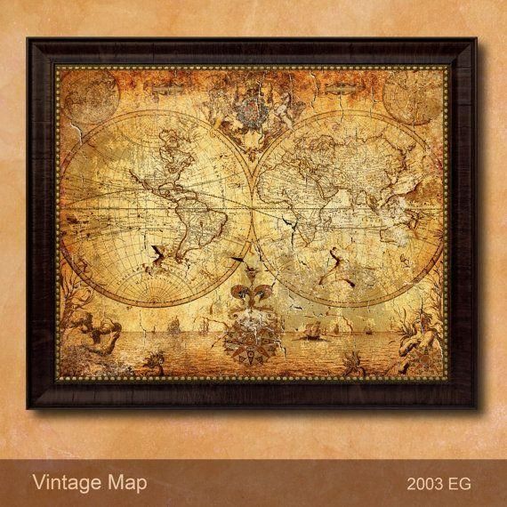 Wall Art Designs: Awesome Antique Map Wall Art Vintage Wall Maps Throughout Vintage Map Wall Art (View 5 of 20)