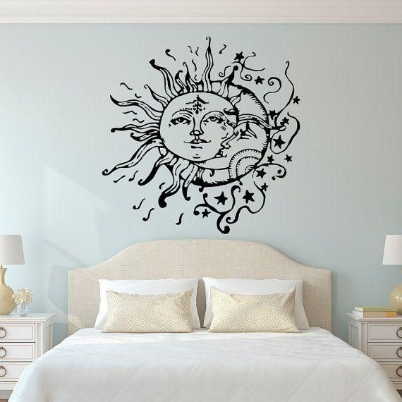 Wall Art Designs: Wall Art For Bedroom Sun And Moon Wall Decals For Wall Art For Bedroom (Photo 13 of 20)