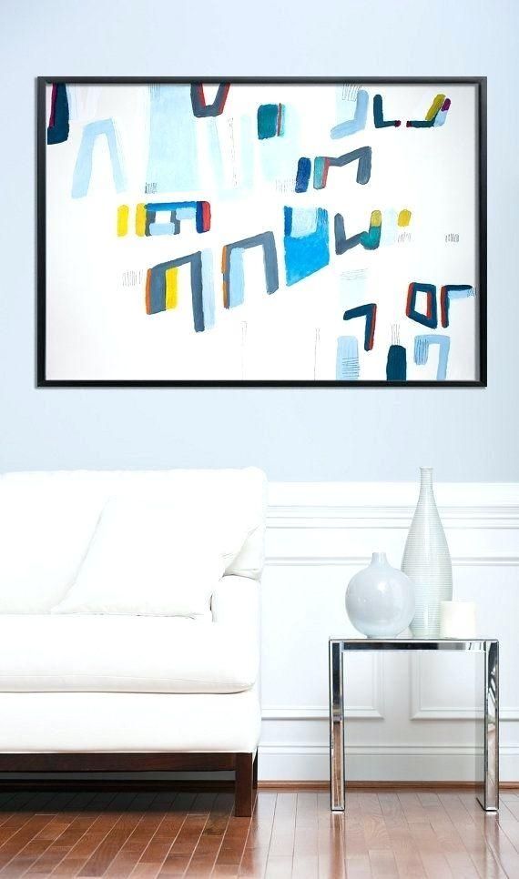 Wall Art ~ Large Abstract Painting Print Geometric Art 28X40 Large Regarding Wall Art For Large Walls (View 16 of 20)
