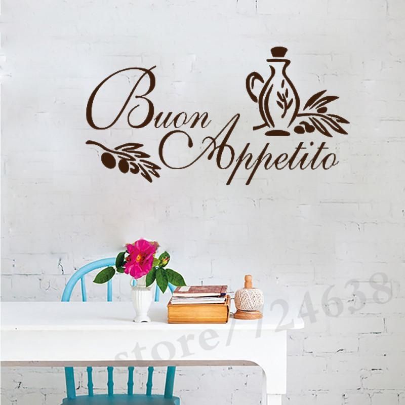 Wall Art Sticker Italian Quote Kitchen Decal Greeting Meal Vinyl In Italian Words Wall Art (View 9 of 20)