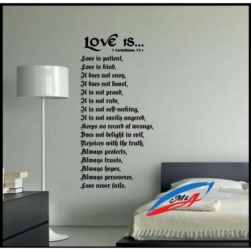 Wall Decal Sticker Quotes And Phrases Religious Quotes Christian Regarding 1 Corinthians 13 Wall Art (View 17 of 20)