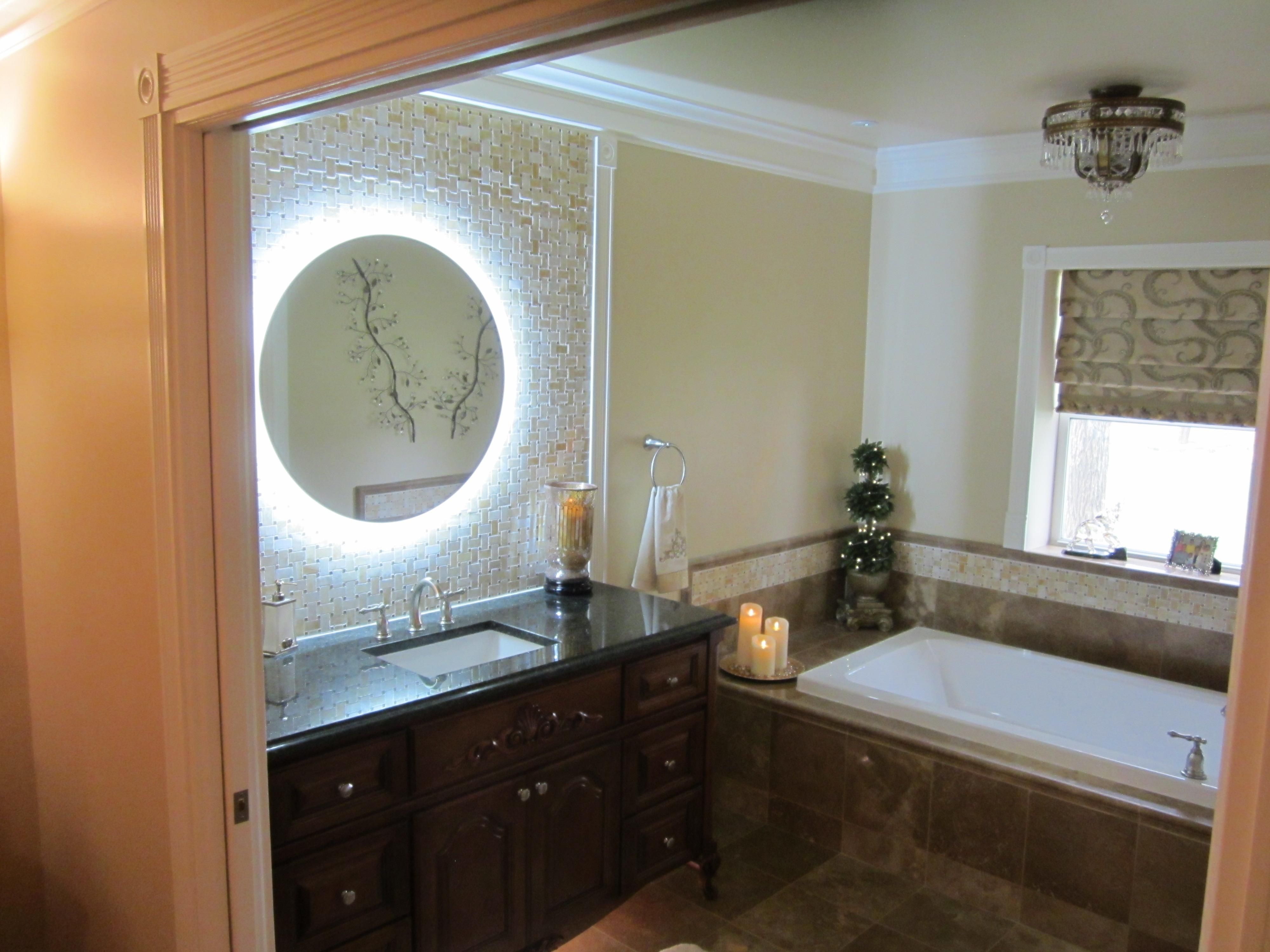 Wall Mounted Lighted Vanity Make Up Mirror Inside Wall Mounted Lighted Makeup Mirrors (Photo 3 of 20)