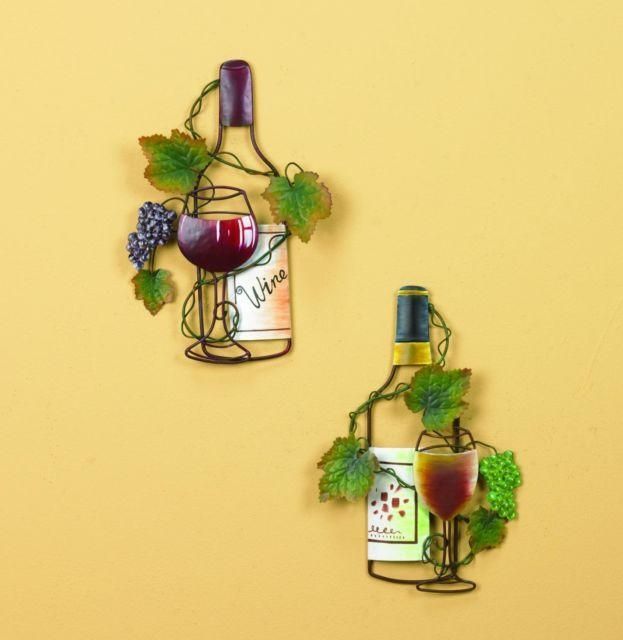 Wall Sculpture Wine Decor Metal Vineyard Grape Vine Art Kitchen Pertaining To Grape Vineyard Wall Art (View 18 of 20)