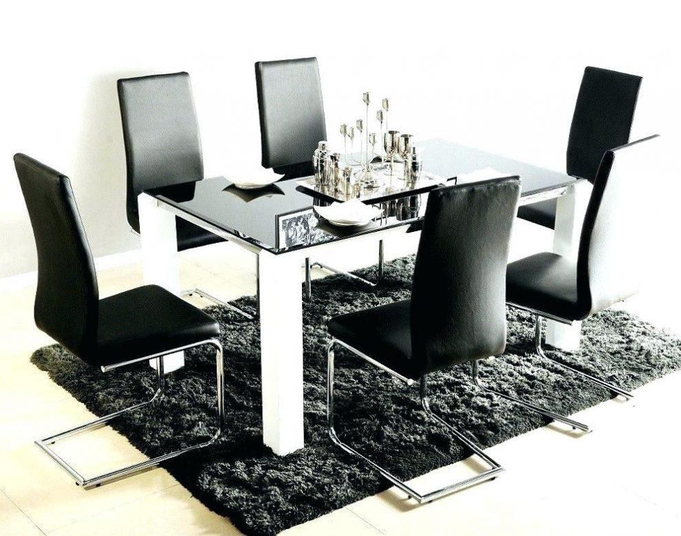 White Glass Dining Table And 6 Chairs – Mitventures.co Regarding Best And Newest Black Glass Dining Tables And 6 Chairs (Photo 8 of 20)