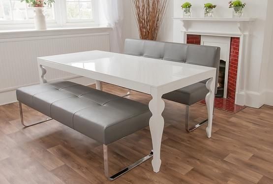 White Gloss Dining Room Table And Genoa Benchesdanetti | Home With Regard To 2018 White Gloss Dining Room Tables (View 16 of 20)