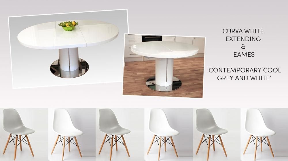White Gloss Round Extending Dining Table Set Regarding Most Current White Gloss Round Extending Dining Tables (View 18 of 20)