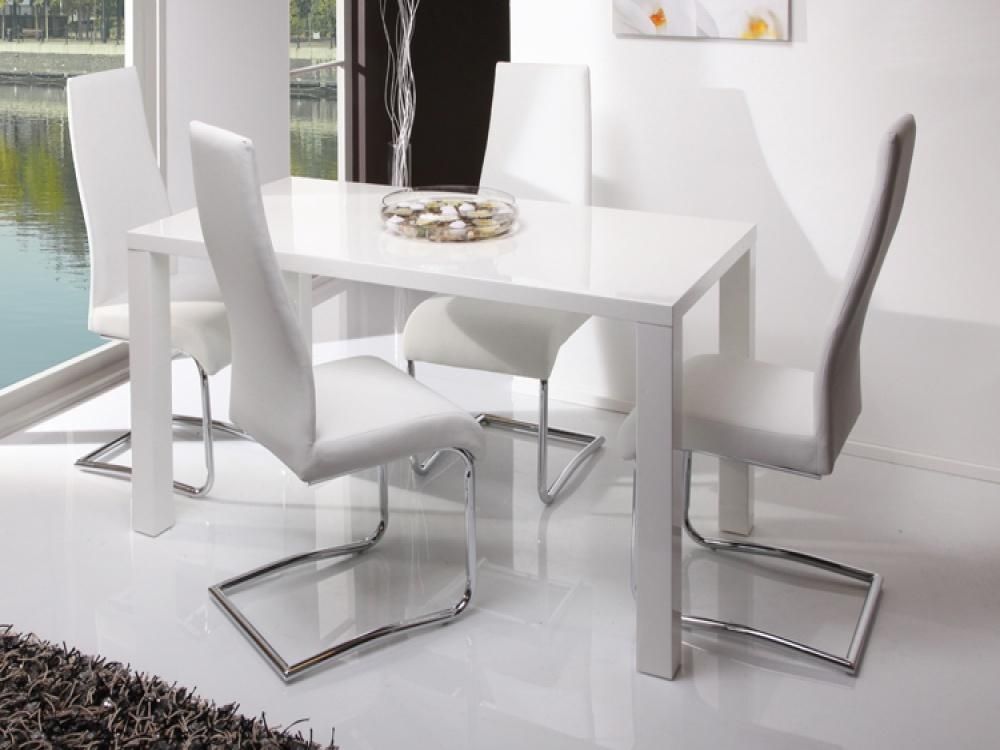white high gloss kitchen table and chair